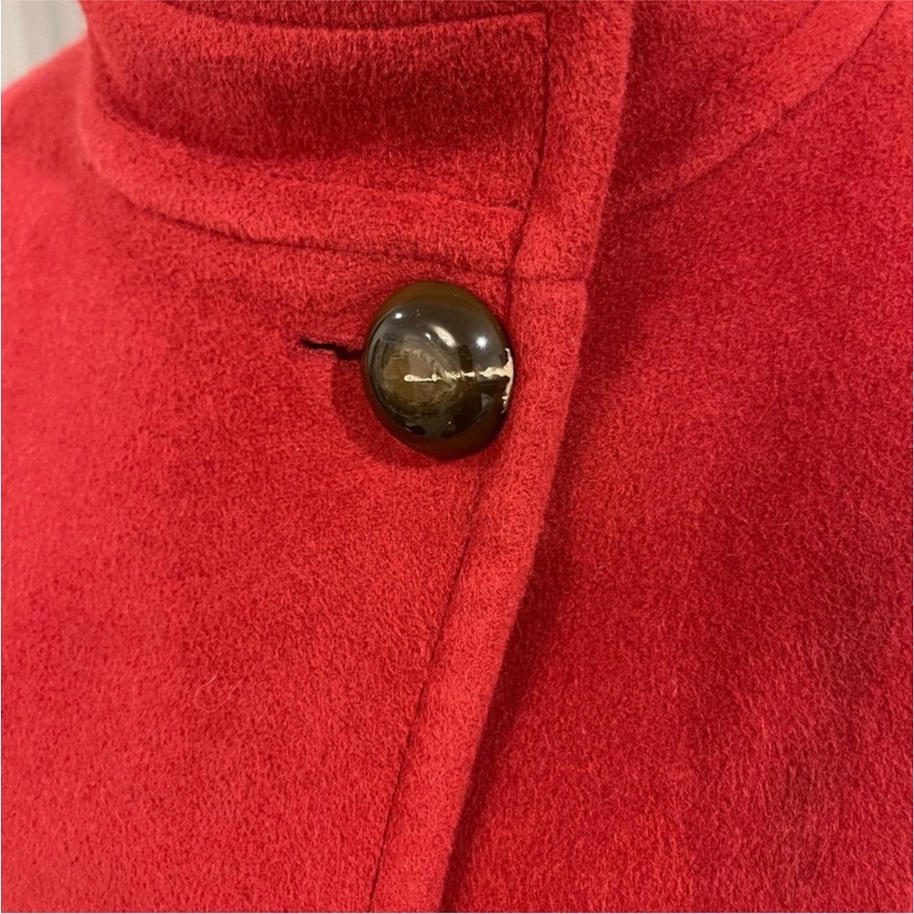 Cole Haan Women's Angora Rabbit Hair And Wool Red Coat - Size 12 - Picture 3 of 7